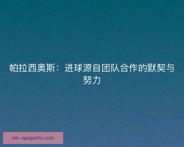 帕拉西奥斯：进球源自团队合作的默契与努力